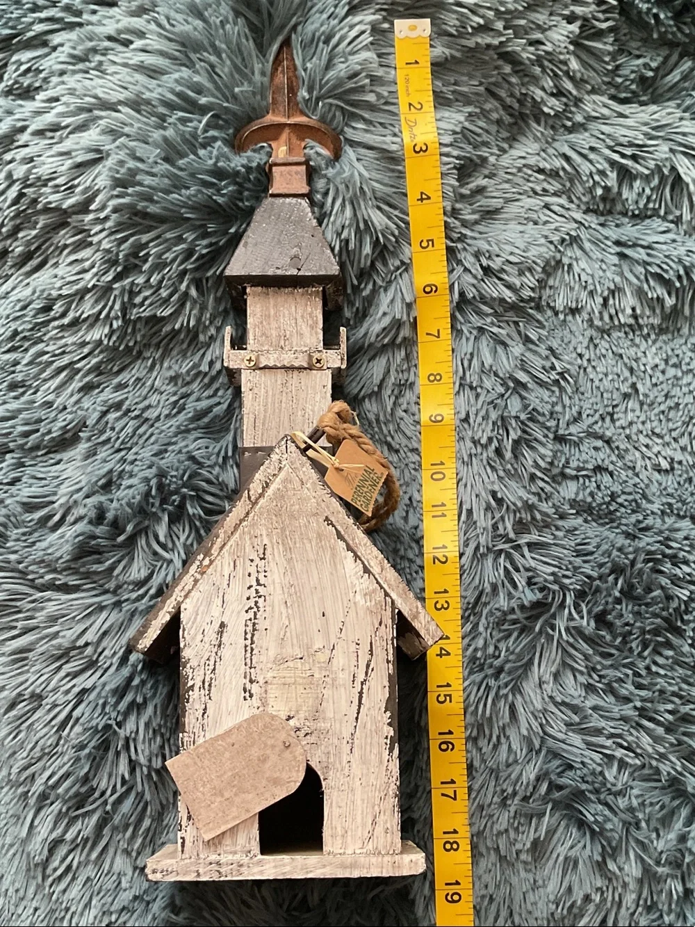 Rustic Wooden Birdhouse Wall Decor in Beige and Brown